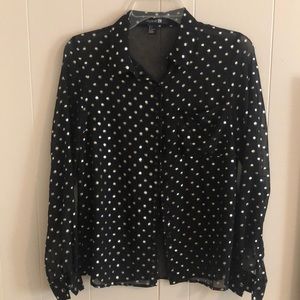 Black and gold polka dots blouse
